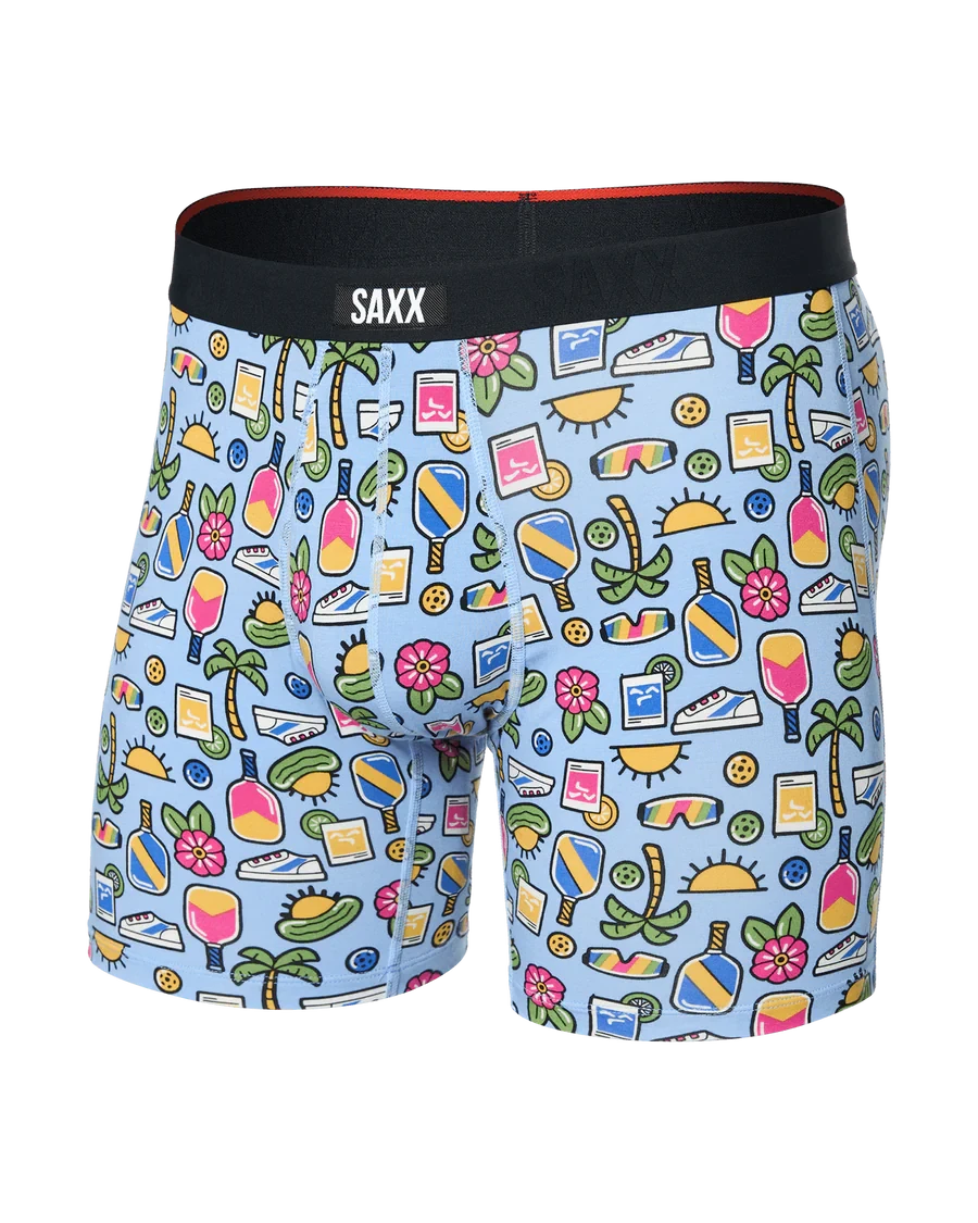 Saxx Vibe Xtra Soft Comfort Boxer Brief - Pickleball Paradise-Blue 1 Saxx Vibe Xtra Soft Comfort Boxer Brief - Pickleball Paradise-Blue