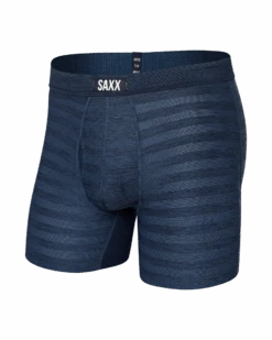 Saxx DropTemp Cooling Mesh Boxer Brief - Dark Denim Heather
