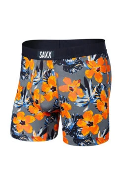 Saxx Vibe Boxer Brief - Solar Hibiscus Grey