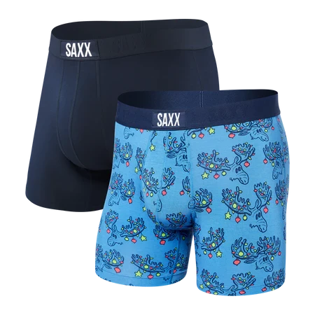 Saxx Vibe 2 Pack Boxer Brief - Moosletoe/Navy 1 Saxx Vibe 2 Pack Boxer Brief - Moosletoe/Navy