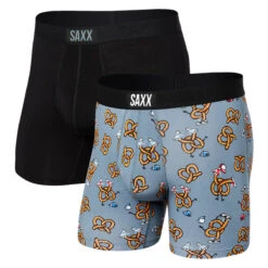 Saxx Vibe 2 Pack Boxer Brief - Pretzel Boyz Black
