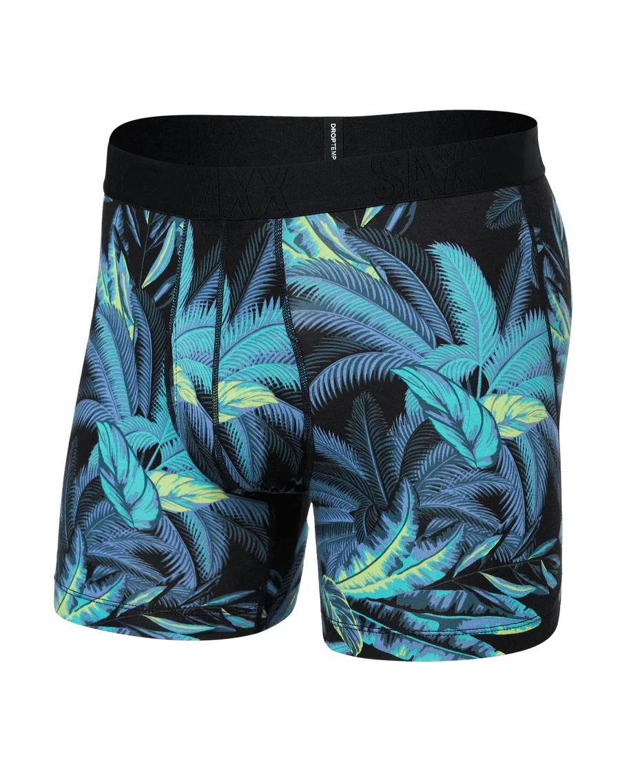 Saxx Droptemp Cooling Boxer Brief - Tropical Jungle Blue 1 Saxx Droptemp Cooling Boxer Brief - Tropical Jungle Blue