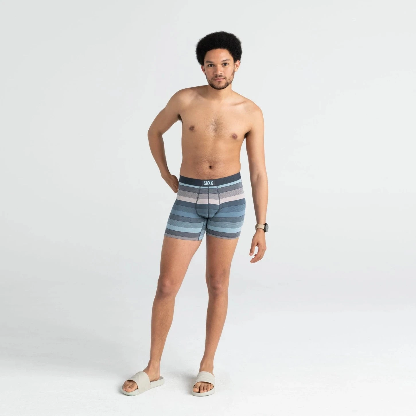 Saxx Vibe Boxer Brief (Hazy Stripe - Washed Blue) 3 Saxx Vibe Boxer Brief (Hazy Stripe - Washed Blue) - Image 3