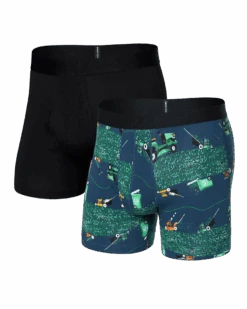 Saxx DropTemp® Cooling Cotton (2 Pack) Boxer Brief - Buzzcut/Black