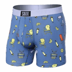 Saxx Vibe Boxer Brief - Lawnchairs & Limes/Blue