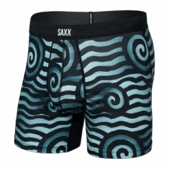 Saxx Droptemp Cooling Boxer Brief - Rip Tide Stripe/Navy Blue
