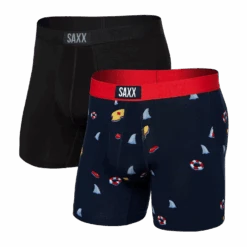 Saxx Vibe 2 Pack Boxer Brief - Dangerous Waters/Black