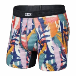 Saxx Droptemp Cooling Mesh Boxer Brief - Surf Safari Multi