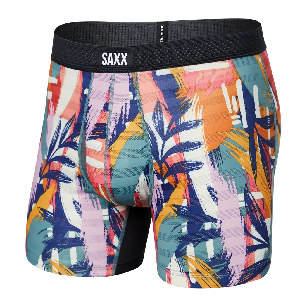 Saxx Droptemp Cooling Mesh Boxer Brief - Surf Safari Multi 1 Saxx Droptemp Cooling Mesh Boxer Brief - Surf Safari Multi