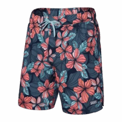 Saxx Oh Buoy Stretch Volley Swim Shorts 7" - Deep Jungle/Maritime