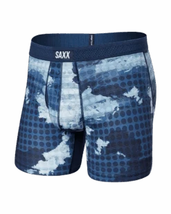 Saxx DropTemp Cooling Mesh Boxer Brief - Cloud Drop Camo- Navy