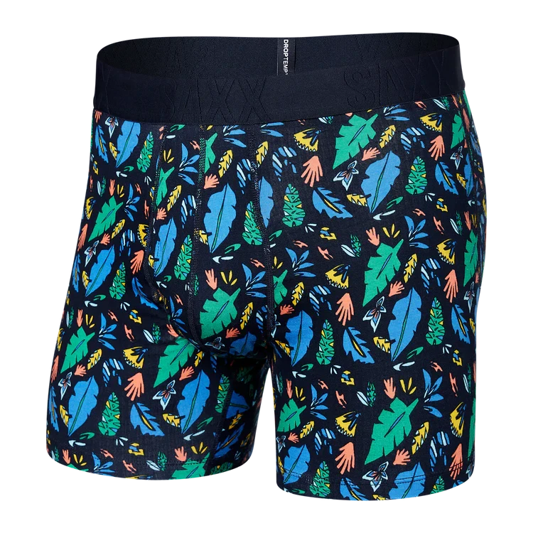 Saxx Droptemp™ Cooling Boxer Brief - Pop Flora Blue 1 Saxx Droptemp™ Cooling Boxer Brief - Pop Flora Blue