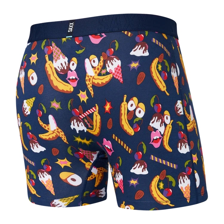 Saxx Droptemp™ Cooling Boxer Brief - Banana Split Navy 2 Saxx Droptemp™ Cooling Boxer Brief - Banana Split Navy - Image 2