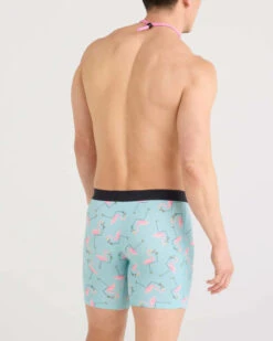 Saxx Vibe Xtra (2 Pack) Soft Comfort Boxer Brief - Drinko Flamingo/Black -Saxx Comfort Sales IKJJM