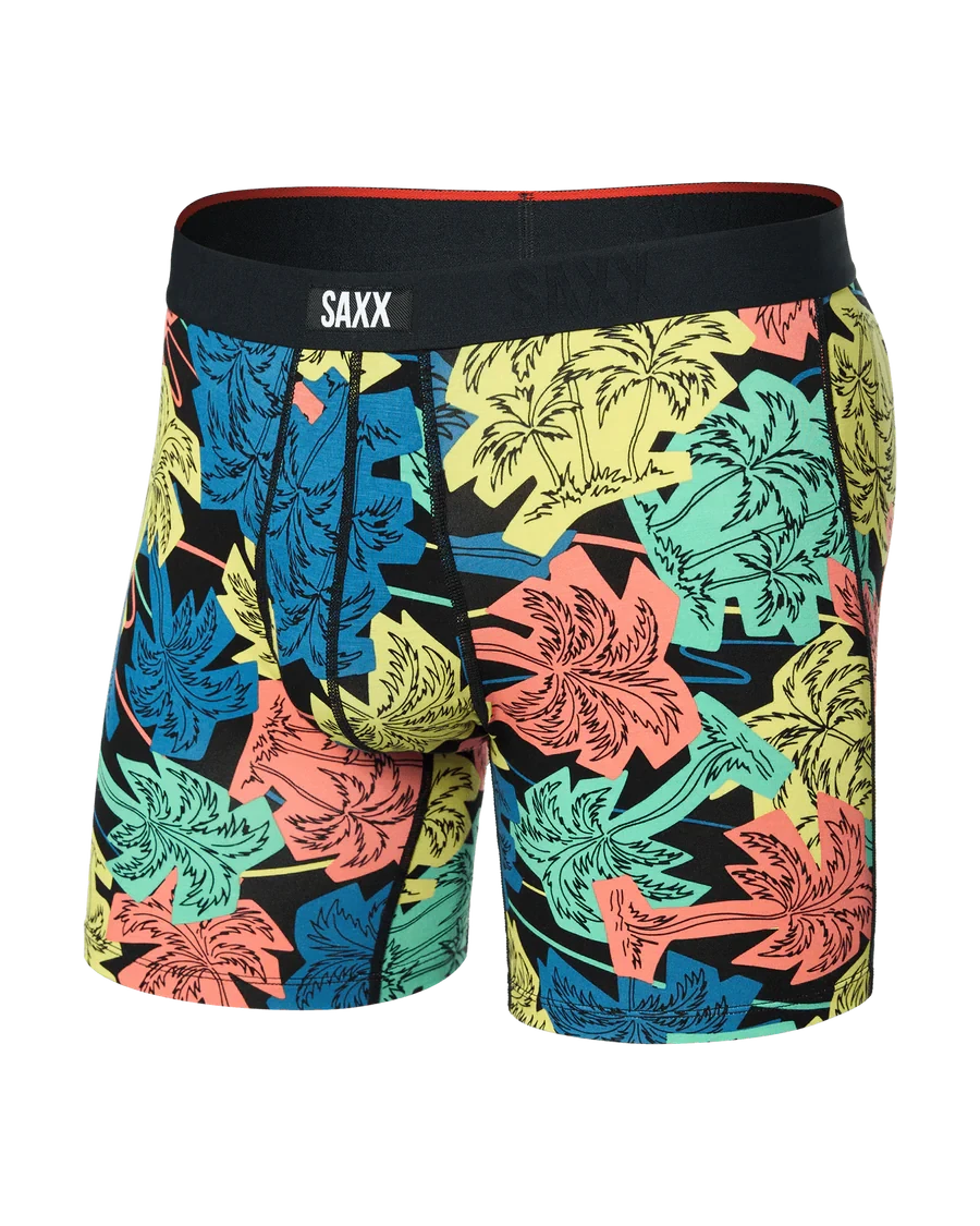 Saxx Vibe Xtra Soft Comfort Boxer Brief - Palm Fun Black 1 Saxx Vibe Xtra Soft Comfort Boxer Brief - Palm Fun Black