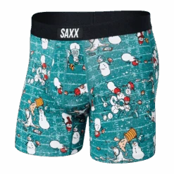 Saxx Vibe Boxer Brief - Gridiron Snowman/Green