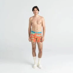 Saxx Vibe Boxer Brief (All Daye - Hot Coral) -Saxx Comfort Sales REDBOXERS2