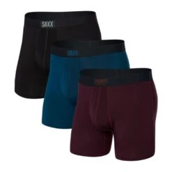Saxx Vibe Boxer Brief | 3 Pack (Burnt Plum + Teal + Black)