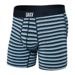 Saxx Vibe Boxer Brief (Micro-Field Stipe + Dark Ink)