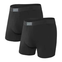 Saxx Vibe Boxer Brief 2PK (Black + Black)