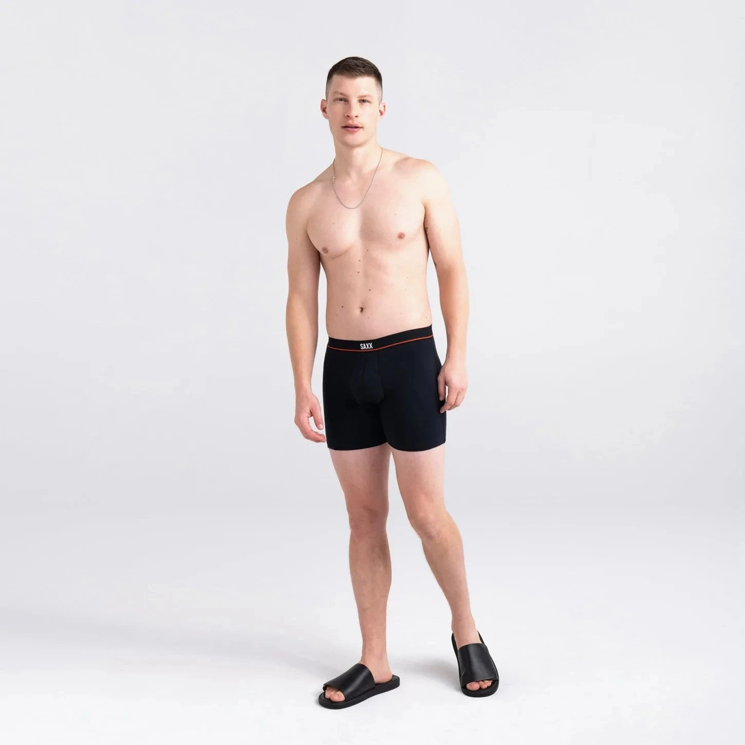 Saxx Non-Stop Stretch Cotton Boxer Brief (Black) 3 Saxx Non-Stop Stretch Cotton Boxer Brief (Black) - Image 3