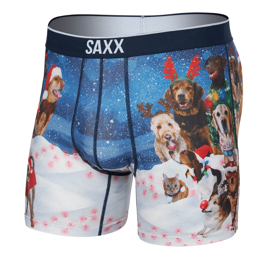 Volt Boxer Brief - Dogs Of Saxxmas - Blue 1 Volt Boxer Brief - Dogs Of Saxxmas - Blue