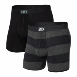 Saxx Vibe 2 Pack Boxer Brief - Graphite Ombre Rugby/Black
