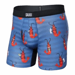 Saxx Droptemp Cooling Mesh Boxer Brief - Shrimp Cocktail/Navy