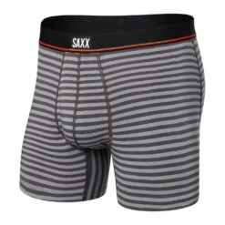 Saxx Non-Stop Stretch Cotton Boxer Brief (Hiker Stripe Grey)