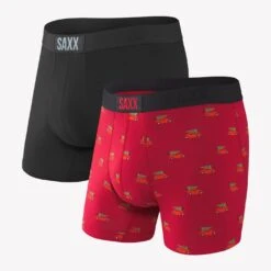Saxx Vibe Boxer Brief | 2 Pack (Black + Holiday Cheer)