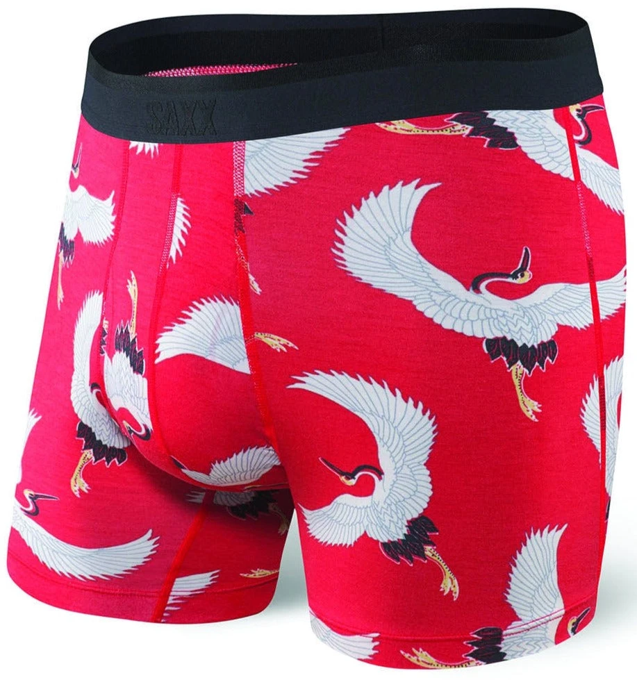 SAXX Platinum Boxer Brief Fly Red Cranes 1 SAXX Platinum Boxer Brief Fly Red Cranes