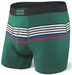 SAXX Ultra Boxer Fly Green Regatta Stripe