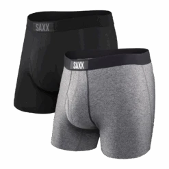 Saxx Ultra Boxer Brief Fly 2PK (Black + Grey)