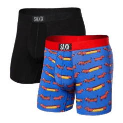 Saxx Vibe Boxer Brief | 2 Pack (Weiner Dog + Black)