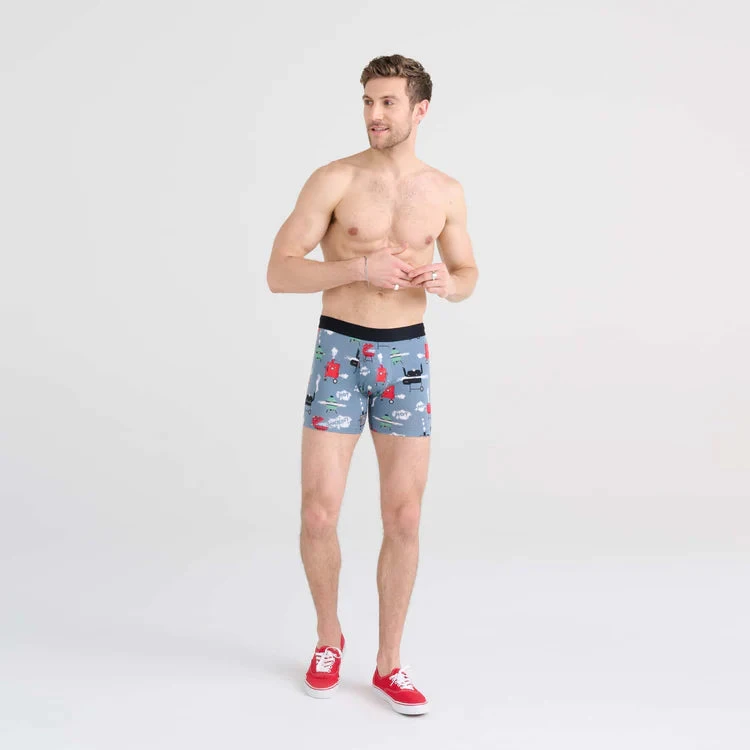 Saxx DropTemp Cooling Cotton Boxer Brief | 2-Pack (Smokin' Hot + Black) 2 Saxx DropTemp Cooling Cotton Boxer Brief | 2-Pack (Smokin' Hot + Black) - Image 2